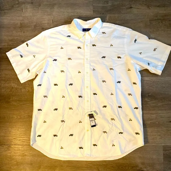 Ralph Lauren Mens NWT 3xl Short Sleeved Shirt With Stylized Embroidery - Picture 1 of 6
